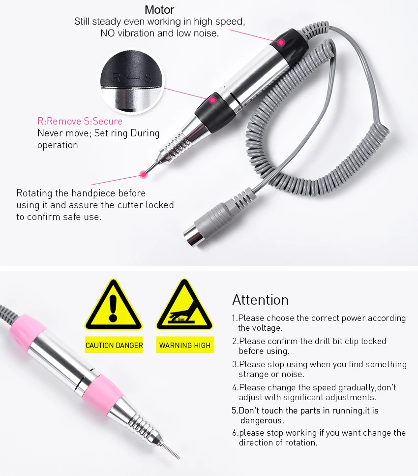 Ferramentas da Arte para Unhas Elétrica Pedicure Unha Arquivo Manicure Máquina 30 w Broca Cutícula Rebarba 1 Conjunto 35000 Rpm 6 ??????_05