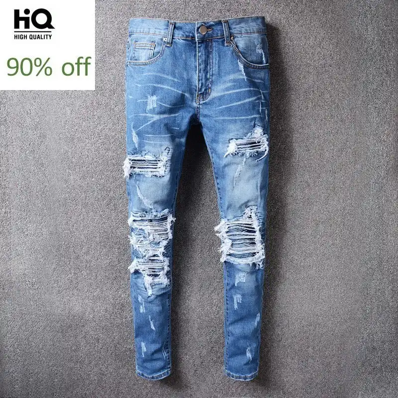 full distressed jeans