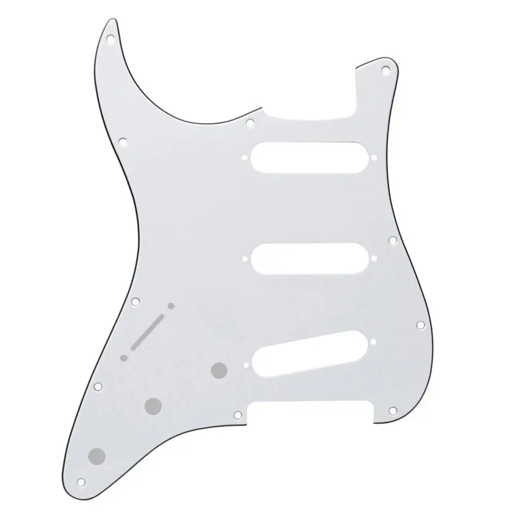 Левша палочки guard Guitar pick Guard SSS царапина пластина для 11 отверстий Страт, 6 цветов на выбор - Цвет: White