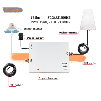 

POOCHE 3G WCDMA Booster 17dBm Complete Set Mobile Signal Booster WCDMA2100MHz Signal Repeater High Quality 3G WCDMA Cell Booster