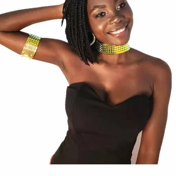 

Fashion Ladies Necklace Bracelet Jewelry Set Multicolor Bohemian Geometric African Choker Necklace Costume Jewelry Set