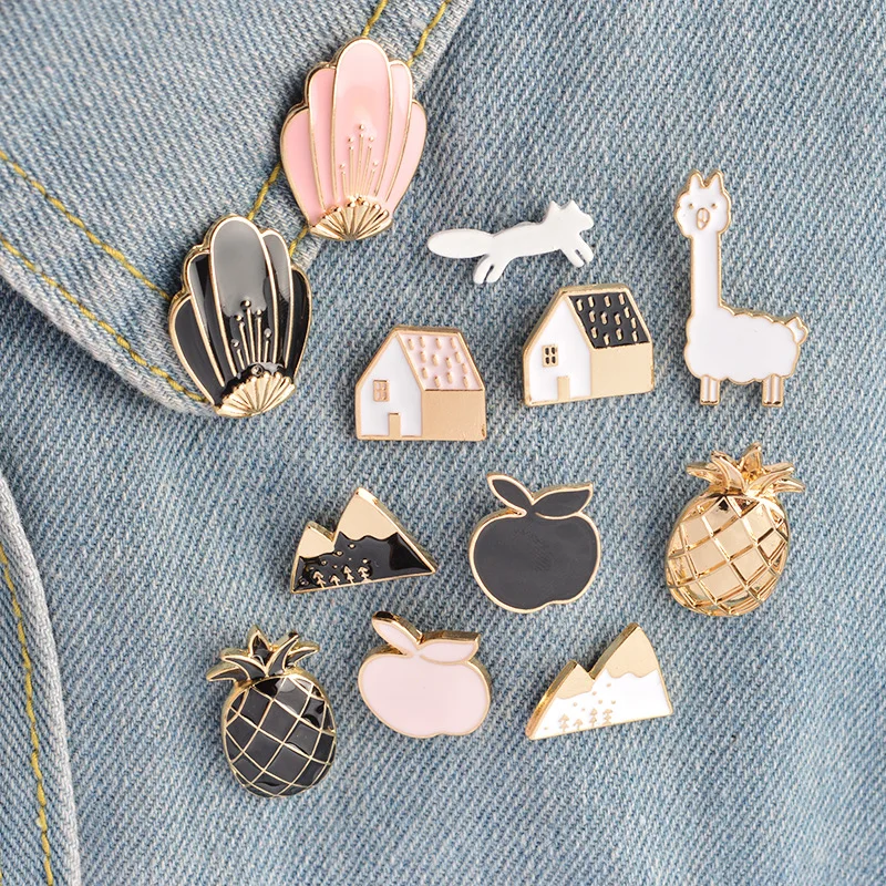 

Kawaii Metal Enemal Pins Badges Cartoon Flamingo Brooches Icons Backpack Decoration Badges For Clothes DIY Decoration
