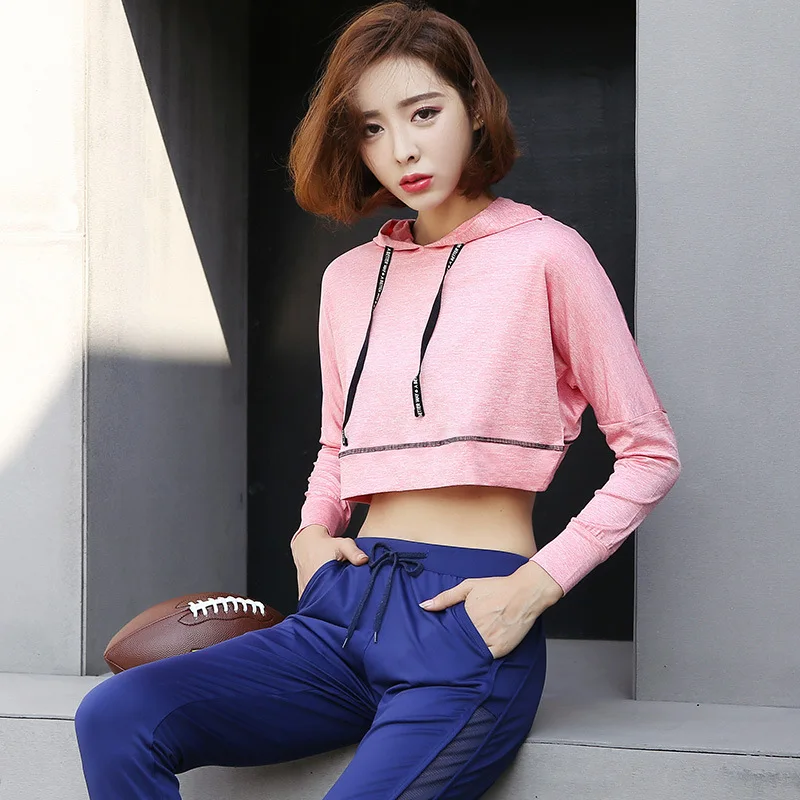 Сексуальный женский спортивный обрезанный женский топ с открытой спиной, Спортивная тонкая футболка для фитнеса, топы для танцовщиц с длинным рукавом, футболки для бега, рубашки для йоги