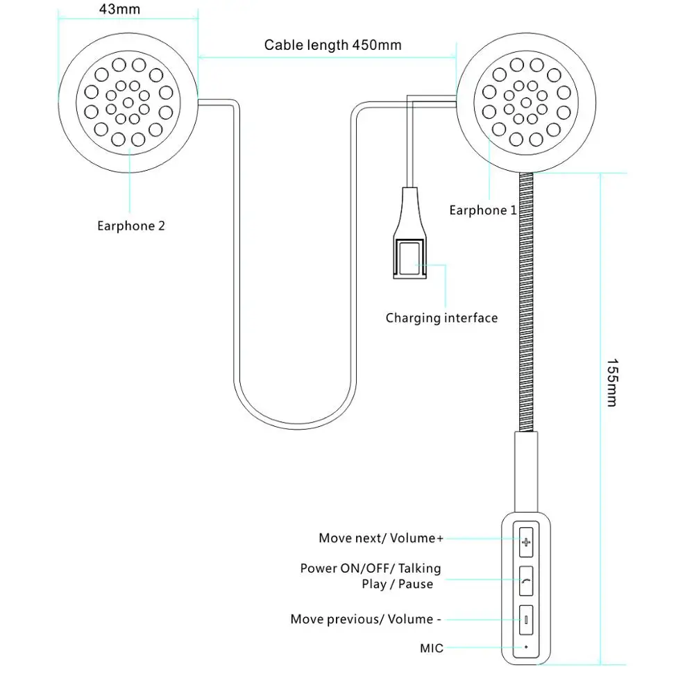 Беспроводной мотор Bluetooth гарнитура мотоциклетный шлем наушники динамик громкой связи музыка