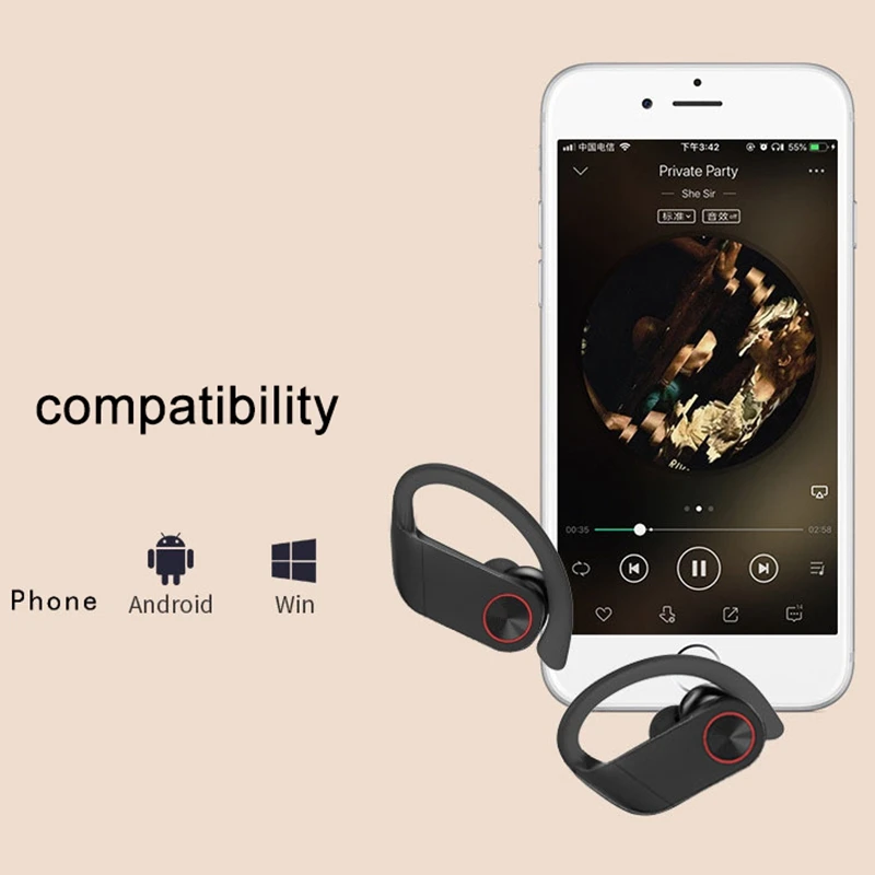 V6 TWS Bluetooth 5,0 Наушники Беспроводные спортивные наушники Handsfree управление шумоподавлением Наушники стерео гарнитура