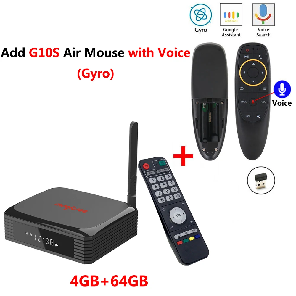 Magicsee N5 PLUS Amlogic S905X3 4 Гб ОЗУ 64 Гб ПЗУ Smart Android 9,0 tv Box Поддержка 2,5 дюймов SSD HDD до 4 ТБ 4K HD медиаплеер - Цвет: N5 PLUS add G10S