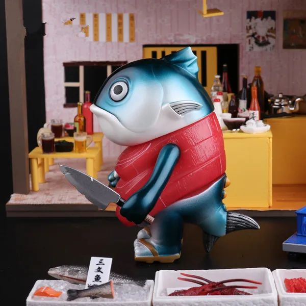 Mame Moyashi Maguro Senpai вареные лососевые туны рыбы милые виниловые фигурки Мода|Игровые