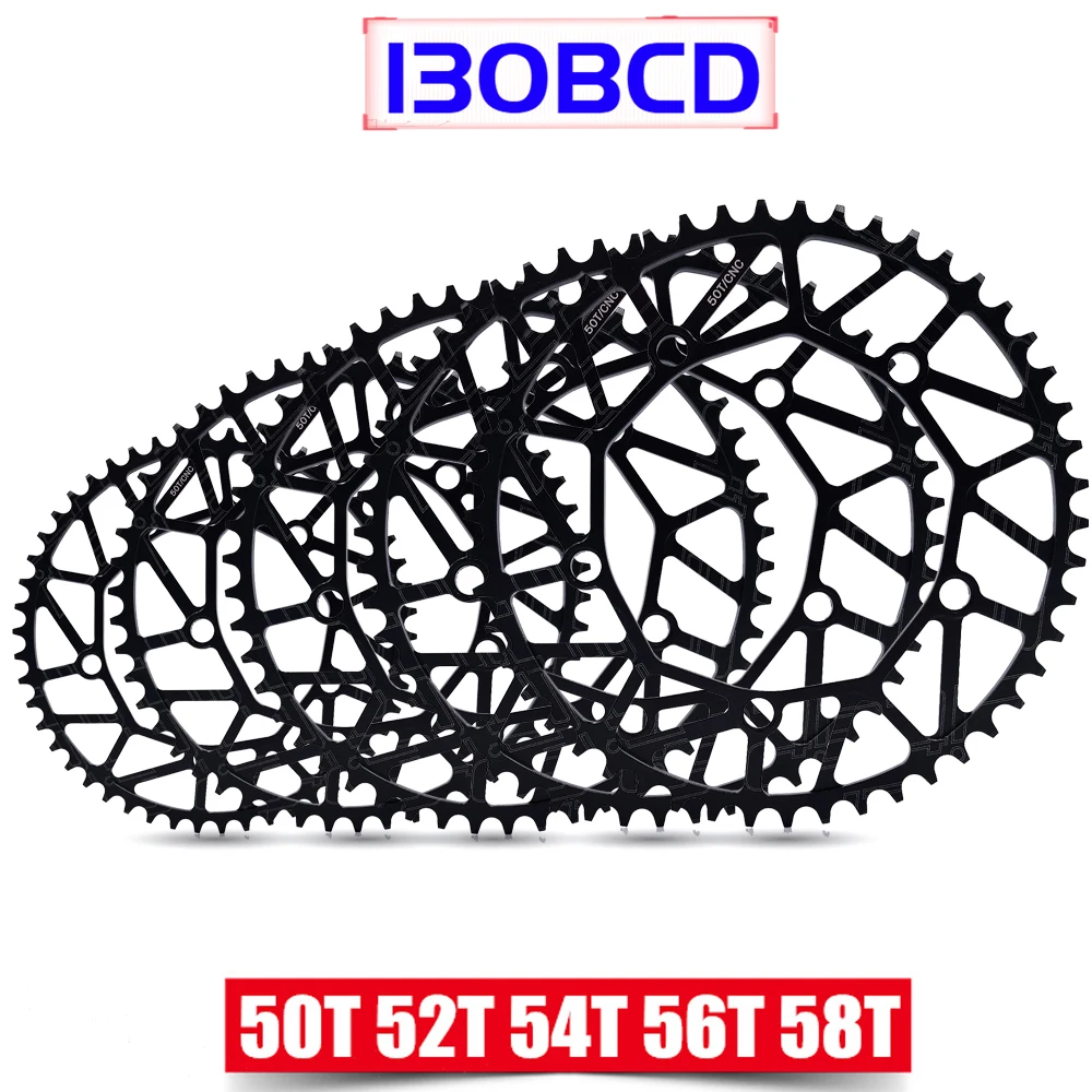 Litepro складной Велосипедное колесо цепной передачи Алюминий сплав 130BCD 50 т 52 54T 56T 58T передняя Звездочка черный/серебристый; Высота танкетки 8/9/10/11 Скорость звездочка цепной передачи