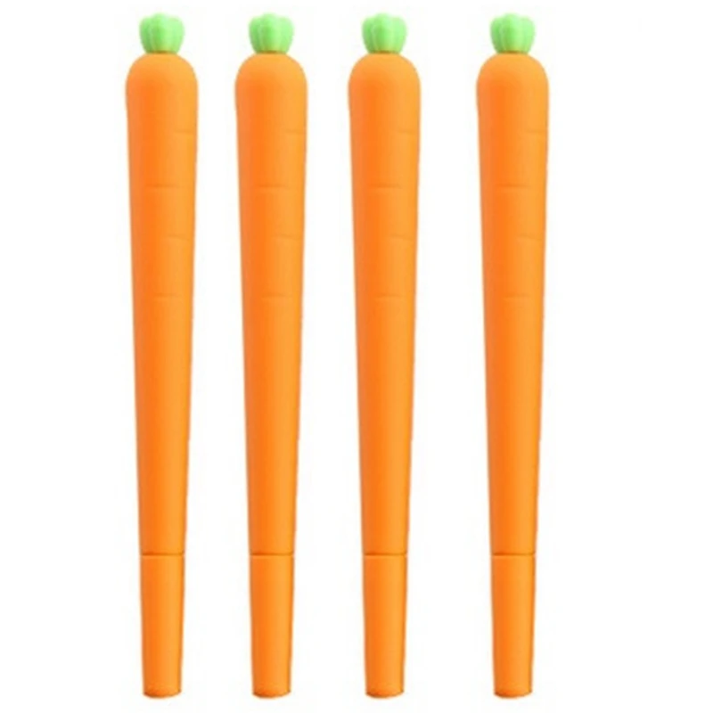 

50Pcs Vegetables Cute Carrot Pen Cartoon Gel Pen Black Ink