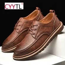 

CYYTL Men's Fashion Casual Outdoor Walking Shoes Leather Business Formal Dress Loafers Lace Up Driving Moccasins for Adult Male