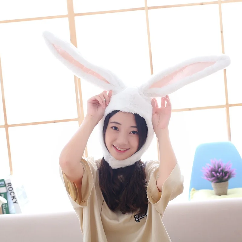 

Girls Long Bunny Ears Cap Halloween Party Cosplay Beanie Plush Hat Bunny Ears Hat Rabbit Headgear Women Bunny Ears Hat