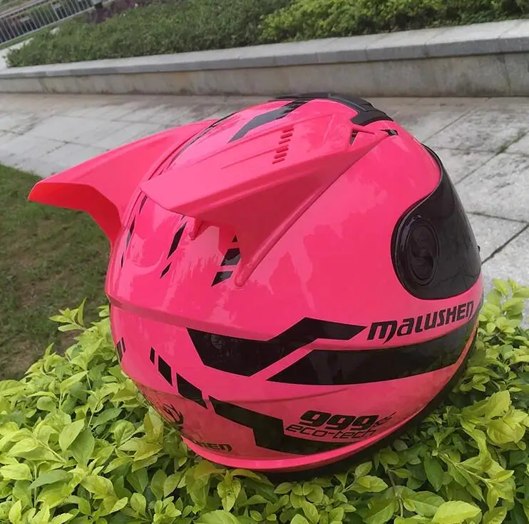 Malushun Motorcycle Helmet Women Flip Up Motocross Helmet Moto Helmet Capacetes De Motociclista Novelty Casque Moto Abs Material