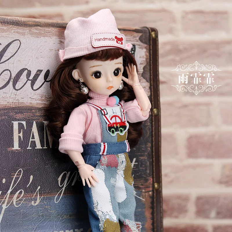 BJD 1/6 Doll Set 28cm Heigh Dress Up Girl Toy Doll Clothes Set Doll Casual Set Diy Toys for Children 14