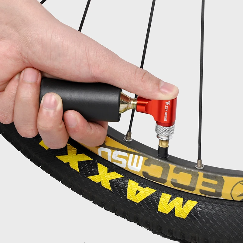 Портативный велосипедный насос WEST BIKING помпа для углекислого газа из