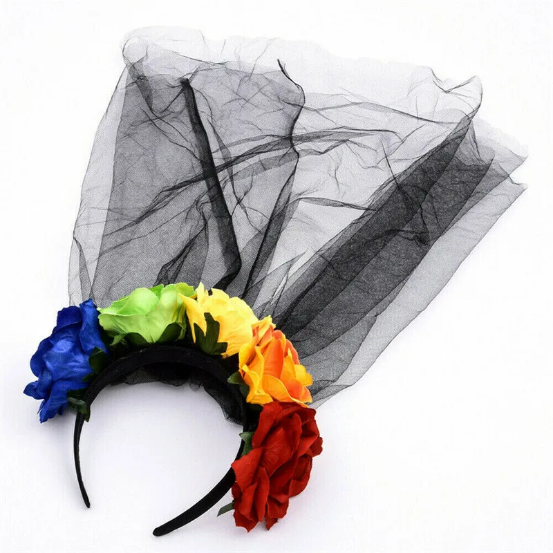 Rose Accessories Dance Girls Halloween Day Headpiece Dead Flower Crown Festival Headband Party Mexican Wearing Gifts Female