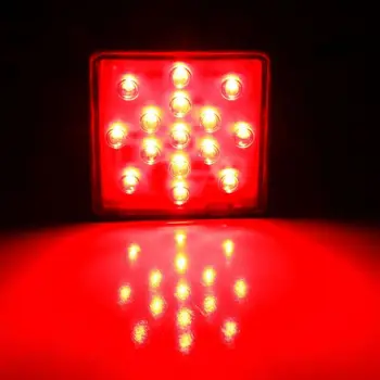 

1 Pair Trailer Truck Hitch Towing Receiver Cover Smoked Lens 15 LED Brake Light Signal Lamp