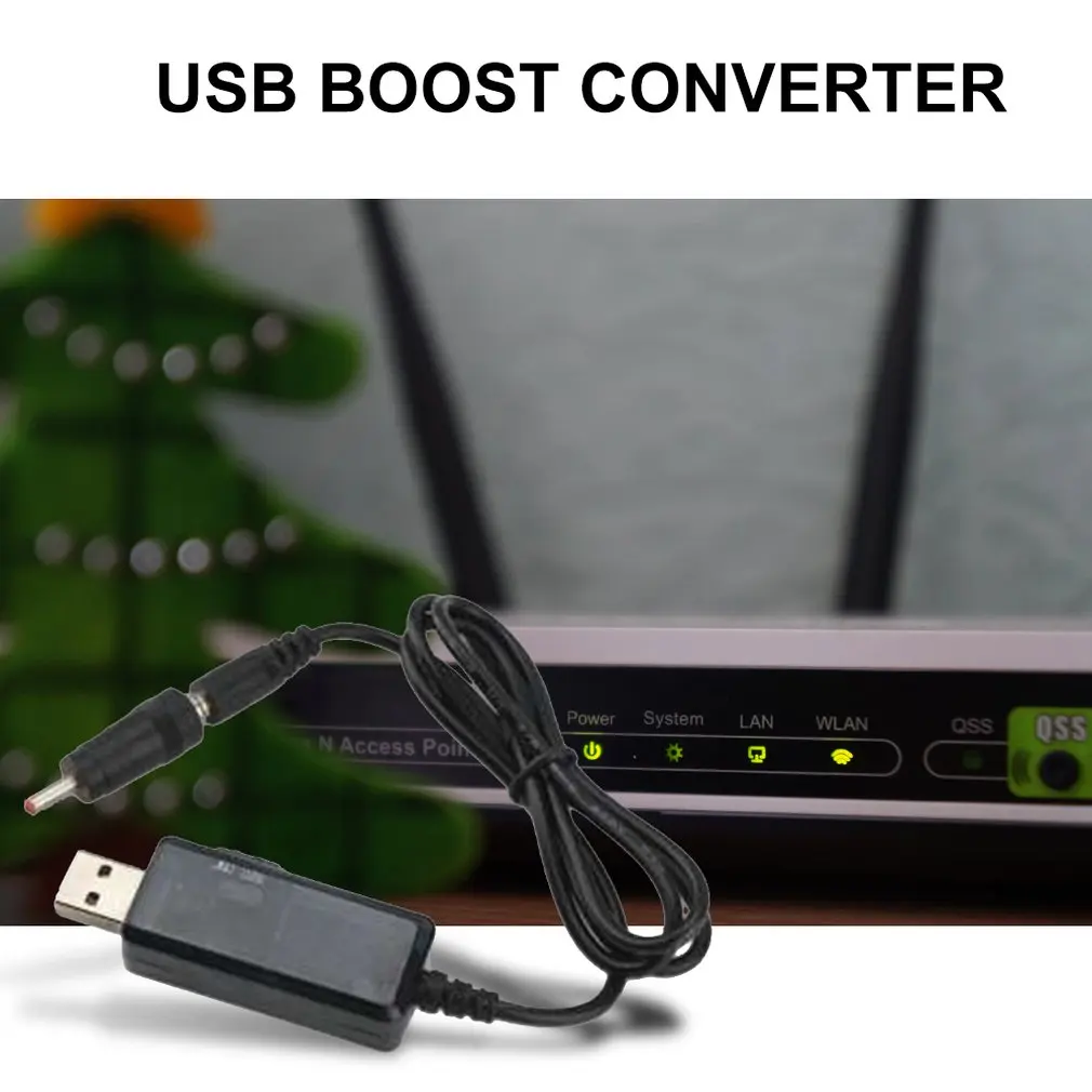 USB Boost кабель 5 в Шаг до 9 В/12 В Регулируемый преобразователь напряжения мобильное подключение питания маршрутизатор рекордер кабель
