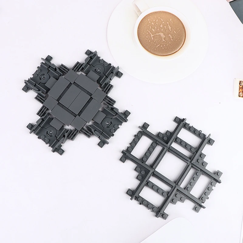 1pack City Train Tracks Integrated Cross track/Assembled cross track Rails Station Building Blocks Compatible with train | Игрушки и