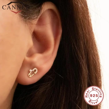 

CANNER Real 925 Sterling Silver Stud Earrings for Women Star Cz Zircon Sparking Bling European 2020 New Earring 925 Silver