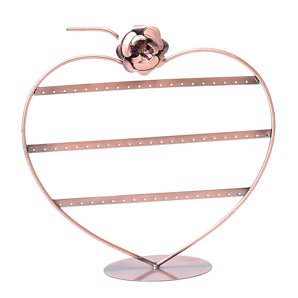 

Metal Flower Earrings Desktop Organizer Necklace Bracelet Display Rack - Jewelry Tower Stand