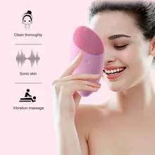 USB перезаряжаемая силиконовая Очищающая щетка для лица водостойкая звуковая очиститель пор Массажер для снятия макияжа машина для мытья лица