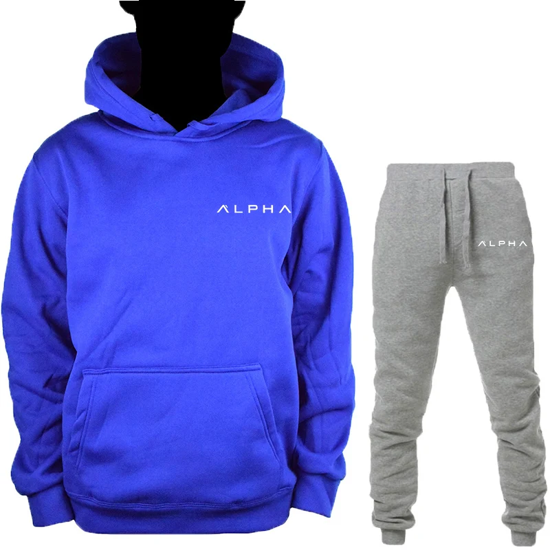 blue Новая стильная мужская модная толстовка с длинными рукавами ALPHA Industries хлопковая красивая удобная теплая толстовка продается - Цвет: blue