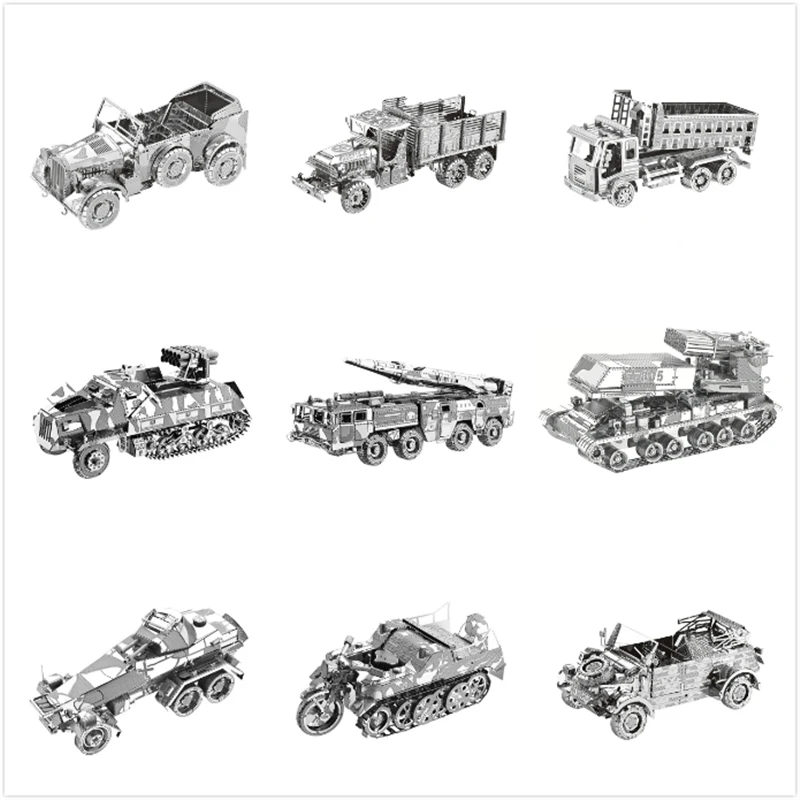 Военный автомобиль бронированный грузовик DIY 3D металлические пазлы модели