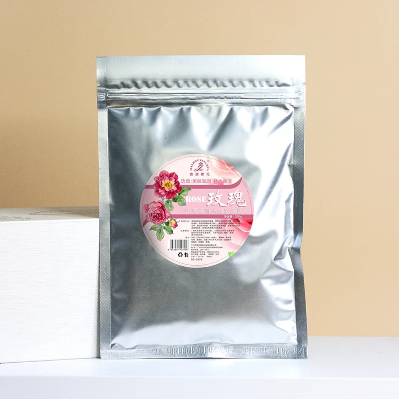 Rose Маска с натуральным экстрактом зеленого чая и розы, порошковая, сужающая поры, контроль жирности кожи, Антивозрастная, осветляющая, питательная маска 200 г - Цвет: Rose