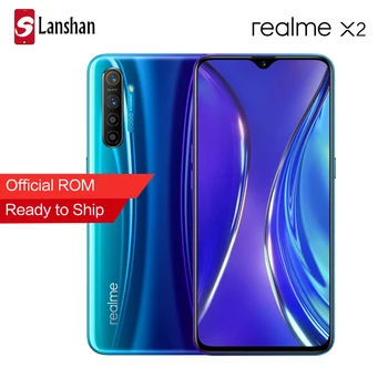 

Original realme X2 AMOLED Screen 6.4'' Moblie Phone Snapdragon 730G 64MP Quad Camera NFC Cellphone OPPO VOOC 30W Fast Charge
