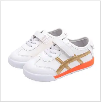 

New Autumn Classic Style PU Children White Shoes Boys Sneakers Girls Soft Sport Shoes Kids Casual Outdoor Running Shoes