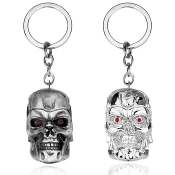 

popular moive keychain Terminator t800 keyring creative personality skull shape pendant bag accessories chaveiro small gift