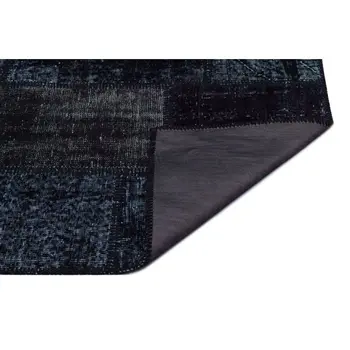 

Handmade Black Vintage Overdyed Patchwork Area Rug 120 X180 Cm-3'11''X5'11''