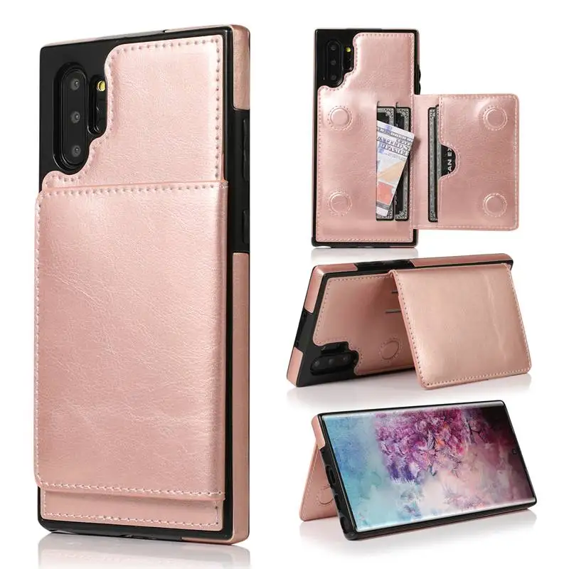 Крытая Магнит кнопки флип раскладный кожаный чехол для Samsung Galaxy S8 S9 S10 S20