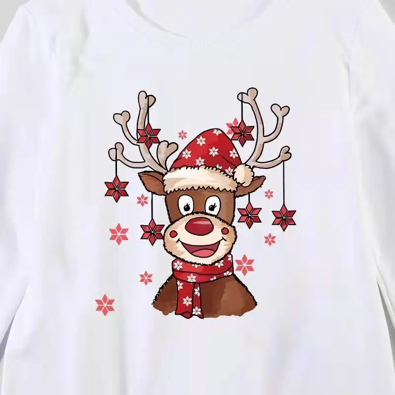 Christmas Deer Family Matching Sweaters Autumn Father Mother & Children Cotton Sweatshirts Mom Baby Mommy and Me Xmas Clothes