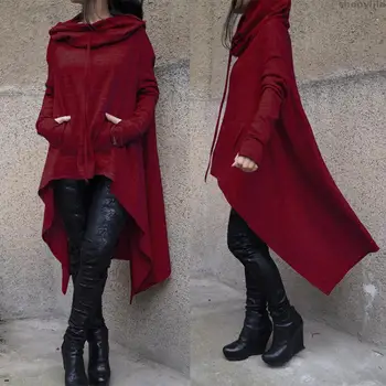 

New Women Loose Hoody Mantle Coat Fashion Oversize Hoodies Sweatshirt Hooded Pullover Outwear