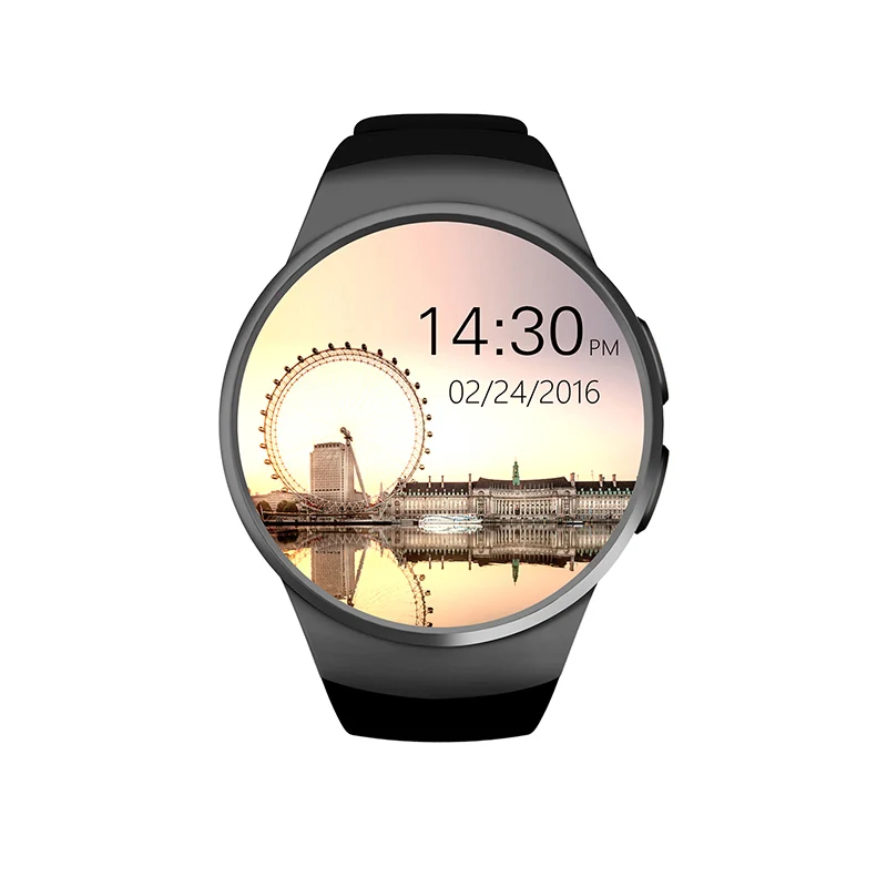 KW18 Bluetooth Смарт часы полный экран Поддержка SIM TF карты Smartwatch телефон сердечного ритма для apple gear s2 huawei xiaomi - Цвет: Черный