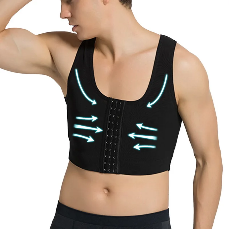 

DIHOPE Mens Slimming Short Body Shaper Chest Compression Shirt Abs Abdomen Undershirt Gynecomastia Waist Trimmer Sweat Vests