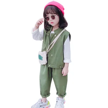 

Baby Girl Clothes Solid Color Clothes For Girls Vest + Pants Girls Clothes Spring Autumn Kids Tracksuit