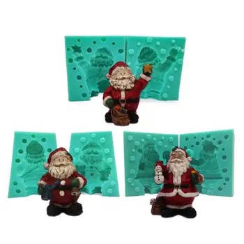 

3D Santa Claus Plaster Resin Silicone Mold DIY Christmas Crystal Epoxy Santa Claus Doll Desktop Decoration Mould