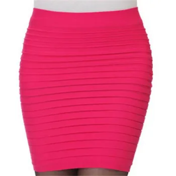 

CUHAKCI Sexy Above Knee Mini Striped Short Skirts Women Pencil Hot Sale Fashion Black Red Orange Office Bodycon Bandage Skirts
