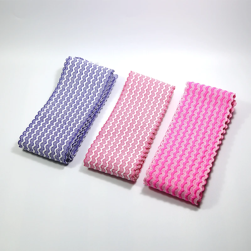 7cm wide water ripple color elastic band elastic pants Wavy shape waistband rubber band flat elastic pants belt