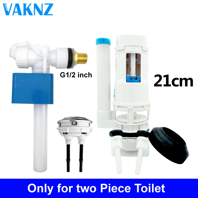 

Vaknz Pro Side Entry Inlet Valve 1/2 or 3/8 inch Dual-flush push button type toilet repair kit Line Cable Connected flush valve