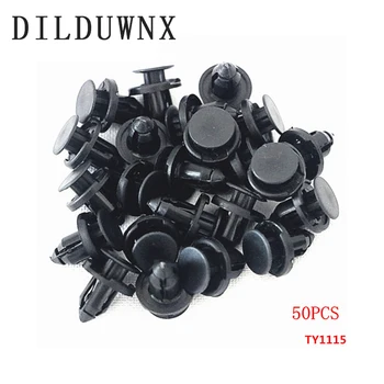 

50Pcs Diameter 8mm Black Plastic Auto Fasteners Rivets Clips Vehicle Car Bumper Door Panel Fender Liner Clips Retainer