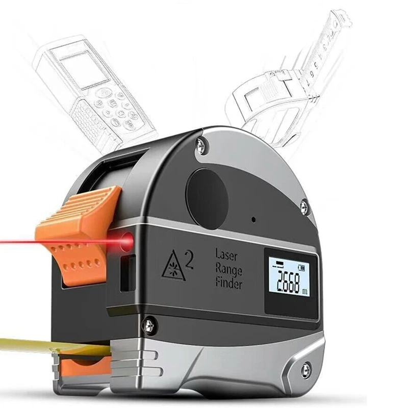 2 в 1 40M Rangefinder ЖК-дисплей цифровая рулетка USB зарядный счетчик дальномер инфракрасный строительный инструмент