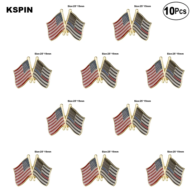 U.S.A &amp Thin Blue Red Line 1 Lapel Pin Flag badge Brooch Pins Badges 10Pcs a Lot | Дом и сад