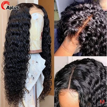 

Transparent Lace Closure Human Hair Wigs Deep Wave 4x4 Lace Closure Wig Pre Plucked 13x4 Lace Front Wig Peruvian Remy Hair 150