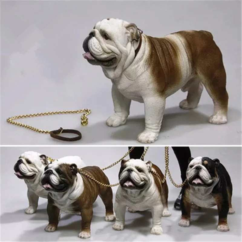 

High Quality Simulated animal DOG Cute Puppy Statue English Bulldog Creative Home Decor Action Figure Collectible Model Toy