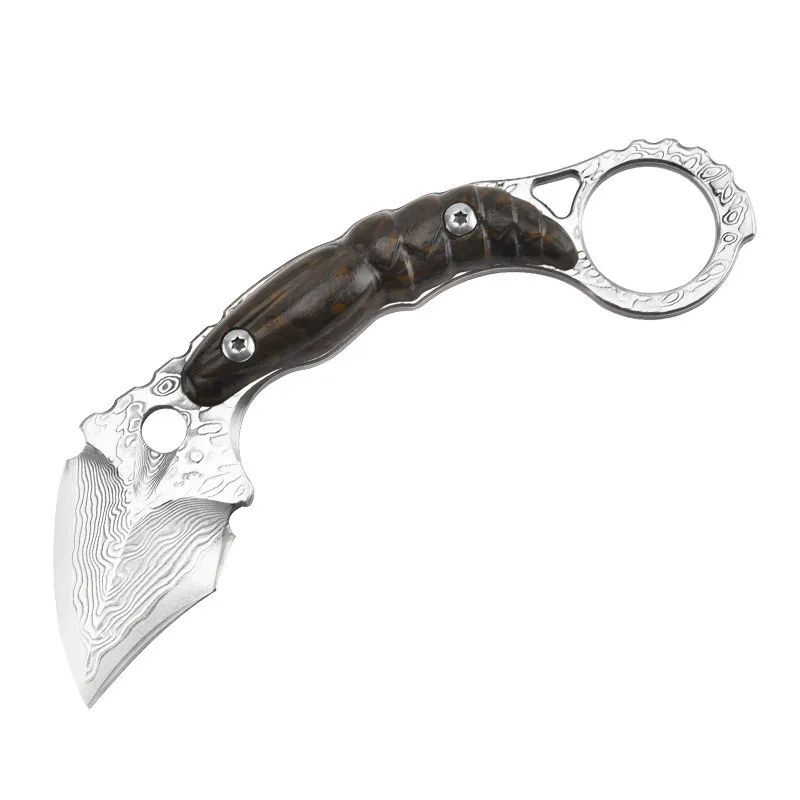 HS инструменты Инструменты для выживания гигантская пчела Дамаск Karambit углеродного волокна Тактический охотничий нож для улицы