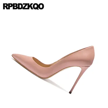 

8cm women high heels pumps office nude shoes extreme super size 33 runway chic thin scarpin stiletto pointed toe plus ultra 2019