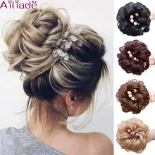 AILIADA, эластичные вьющиеся шиньоны для наращивания, синтетические резинки для волос, пучок волос, пышные накладные волосы, шиньон для женщин